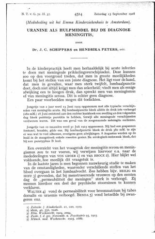 Eerste pagina van het artikel zoals het is gepubliceerd in het tijdschrift