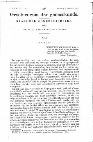 Eerste pagina van het artikel zoals het is gepubliceerd in het tijdschrift