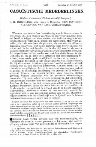 Eerste pagina van het artikel zoals het is gepubliceerd in het tijdschrift