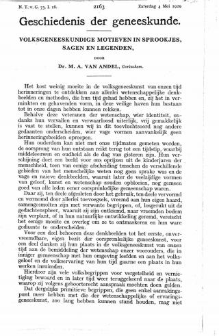 Eerste pagina van het artikel zoals het is gepubliceerd in het tijdschrift