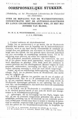 Eerste pagina van het artikel zoals het is gepubliceerd in het tijdschrift