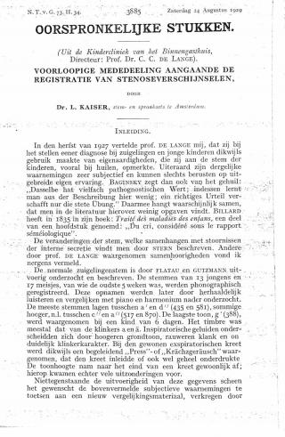 Eerste pagina van het artikel zoals het is gepubliceerd in het tijdschrift