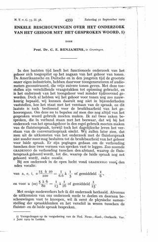 Eerste pagina van het artikel zoals het is gepubliceerd in het tijdschrift