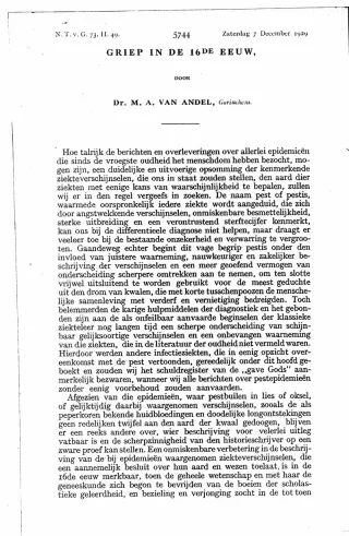 Eerste pagina van het artikel zoals het is gepubliceerd in het tijdschrift