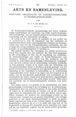 Eerste pagina van het artikel zoals het is gepubliceerd in het tijdschrift