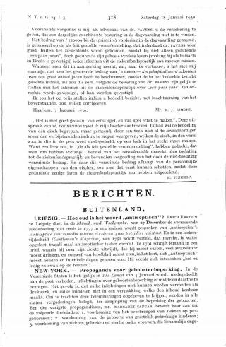 Eerste pagina van het artikel zoals het is gepubliceerd in het tijdschrift