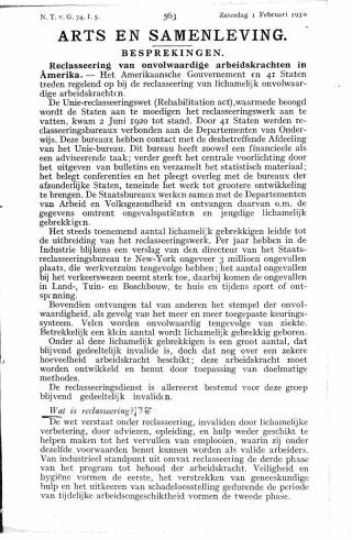 Eerste pagina van het artikel zoals het is gepubliceerd in het tijdschrift