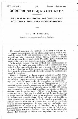 Eerste pagina van het artikel zoals het is gepubliceerd in het tijdschrift