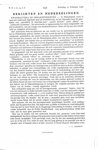 Eerste pagina van het artikel zoals het is gepubliceerd in het tijdschrift