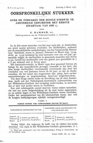 Eerste pagina van het artikel zoals het is gepubliceerd in het tijdschrift