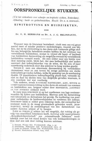 Eerste pagina van het artikel zoals het is gepubliceerd in het tijdschrift