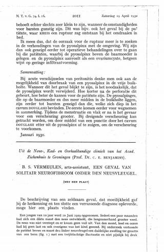 Eerste pagina van het artikel zoals het is gepubliceerd in het tijdschrift