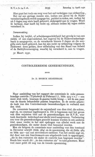 Eerste pagina van het artikel zoals het is gepubliceerd in het tijdschrift