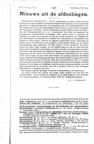 Eerste pagina van het artikel zoals het is gepubliceerd in het tijdschrift