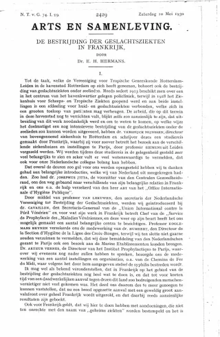 Eerste pagina van het artikel zoals het is gepubliceerd in het tijdschrift
