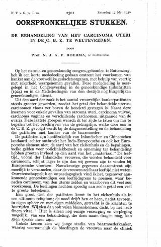 Eerste pagina van het artikel zoals het is gepubliceerd in het tijdschrift