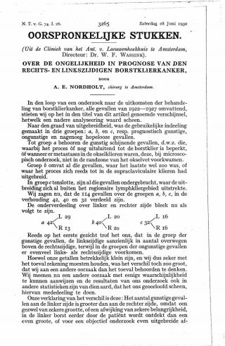 Eerste pagina van het artikel zoals het is gepubliceerd in het tijdschrift