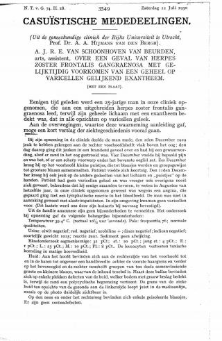 Eerste pagina van het artikel zoals het is gepubliceerd in het tijdschrift