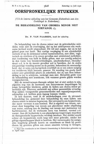 Eerste pagina van het artikel zoals het is gepubliceerd in het tijdschrift