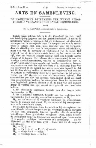 Eerste pagina van het artikel zoals het is gepubliceerd in het tijdschrift