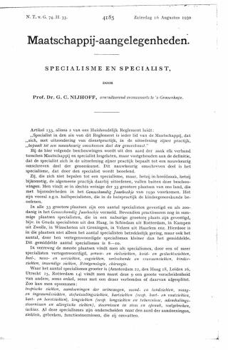 Eerste pagina van het artikel zoals het is gepubliceerd in het tijdschrift