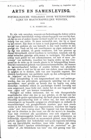 Eerste pagina van het artikel zoals het is gepubliceerd in het tijdschrift