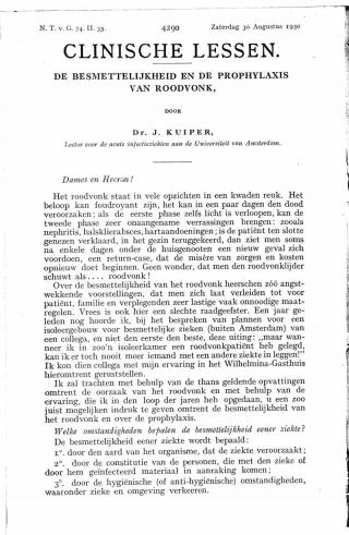 Eerste pagina van het artikel zoals het is gepubliceerd in het tijdschrift