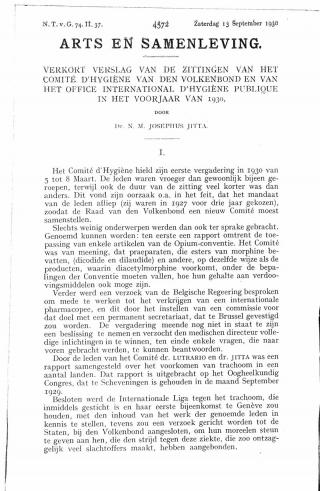 Eerste pagina van het artikel zoals het is gepubliceerd in het tijdschrift