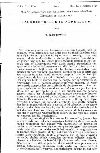 Eerste pagina van het artikel zoals het is gepubliceerd in het tijdschrift