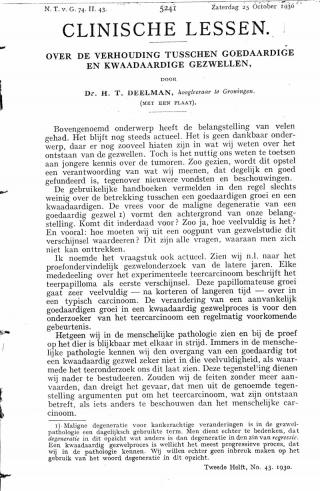 Eerste pagina van het artikel zoals het is gepubliceerd in het tijdschrift