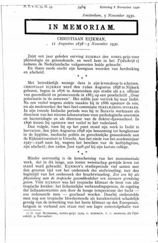 Eerste pagina van het artikel zoals het is gepubliceerd in het tijdschrift