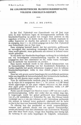 Eerste pagina van het artikel zoals het is gepubliceerd in het tijdschrift