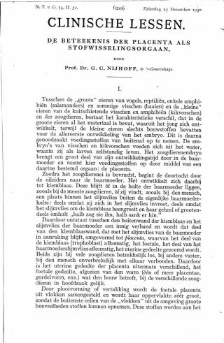 Eerste pagina van het artikel zoals het is gepubliceerd in het tijdschrift