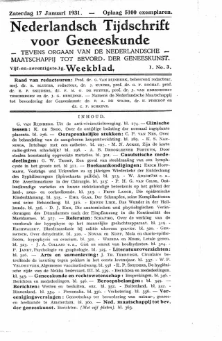 Eerste pagina van het artikel zoals het is gepubliceerd in het tijdschrift