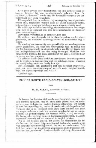 Eerste pagina van het artikel zoals het is gepubliceerd in het tijdschrift