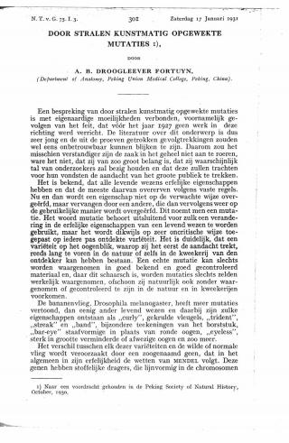 Eerste pagina van het artikel zoals het is gepubliceerd in het tijdschrift