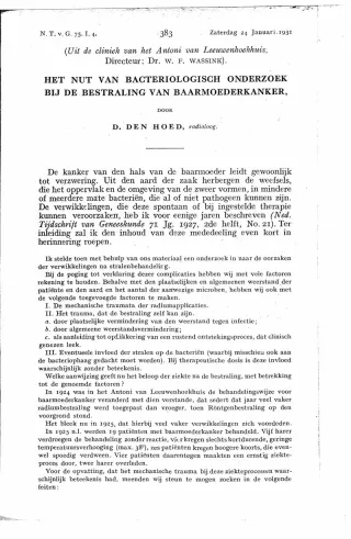 Eerste pagina van het artikel zoals het is gepubliceerd in het tijdschrift