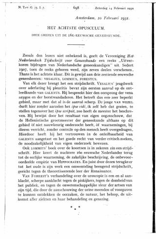 Eerste pagina van het artikel zoals het is gepubliceerd in het tijdschrift