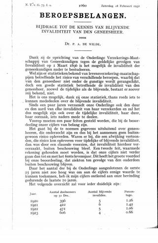 Eerste pagina van het artikel zoals het is gepubliceerd in het tijdschrift