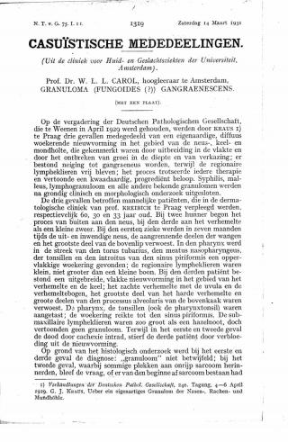 Eerste pagina van het artikel zoals het is gepubliceerd in het tijdschrift