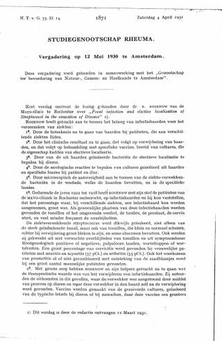 Eerste pagina van het artikel zoals het is gepubliceerd in het tijdschrift