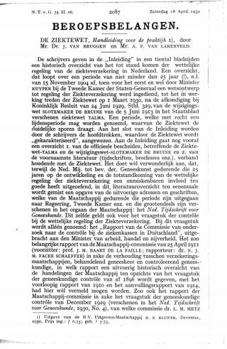 Eerste pagina van het artikel zoals het is gepubliceerd in het tijdschrift