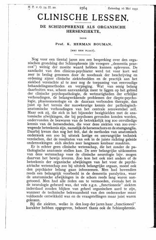 Eerste pagina van het artikel zoals het is gepubliceerd in het tijdschrift