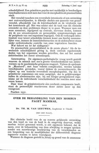 Eerste pagina van het artikel zoals het is gepubliceerd in het tijdschrift