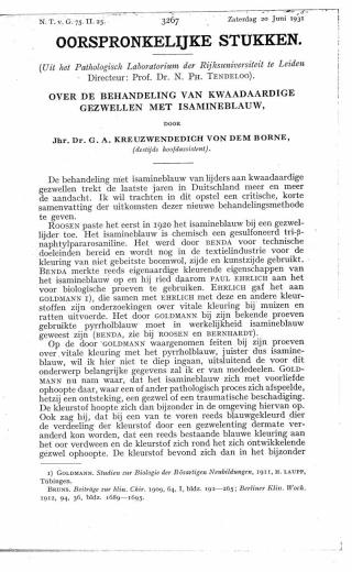 Eerste pagina van het artikel zoals het is gepubliceerd in het tijdschrift