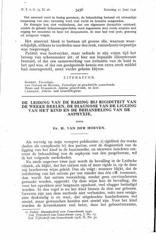 Eerste pagina van het artikel zoals het is gepubliceerd in het tijdschrift