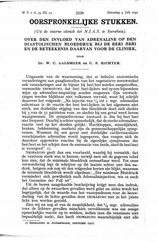 Eerste pagina van het artikel zoals het is gepubliceerd in het tijdschrift