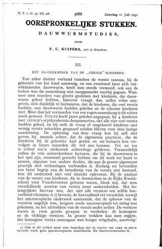 Eerste pagina van het artikel zoals het is gepubliceerd in het tijdschrift