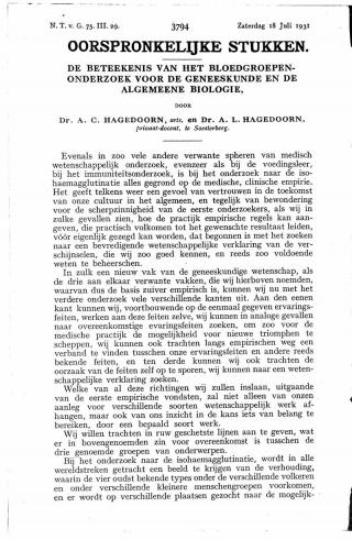 Eerste pagina van het artikel zoals het is gepubliceerd in het tijdschrift