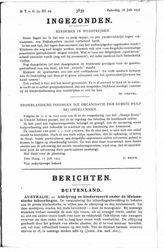 Eerste pagina van het artikel zoals het is gepubliceerd in het tijdschrift